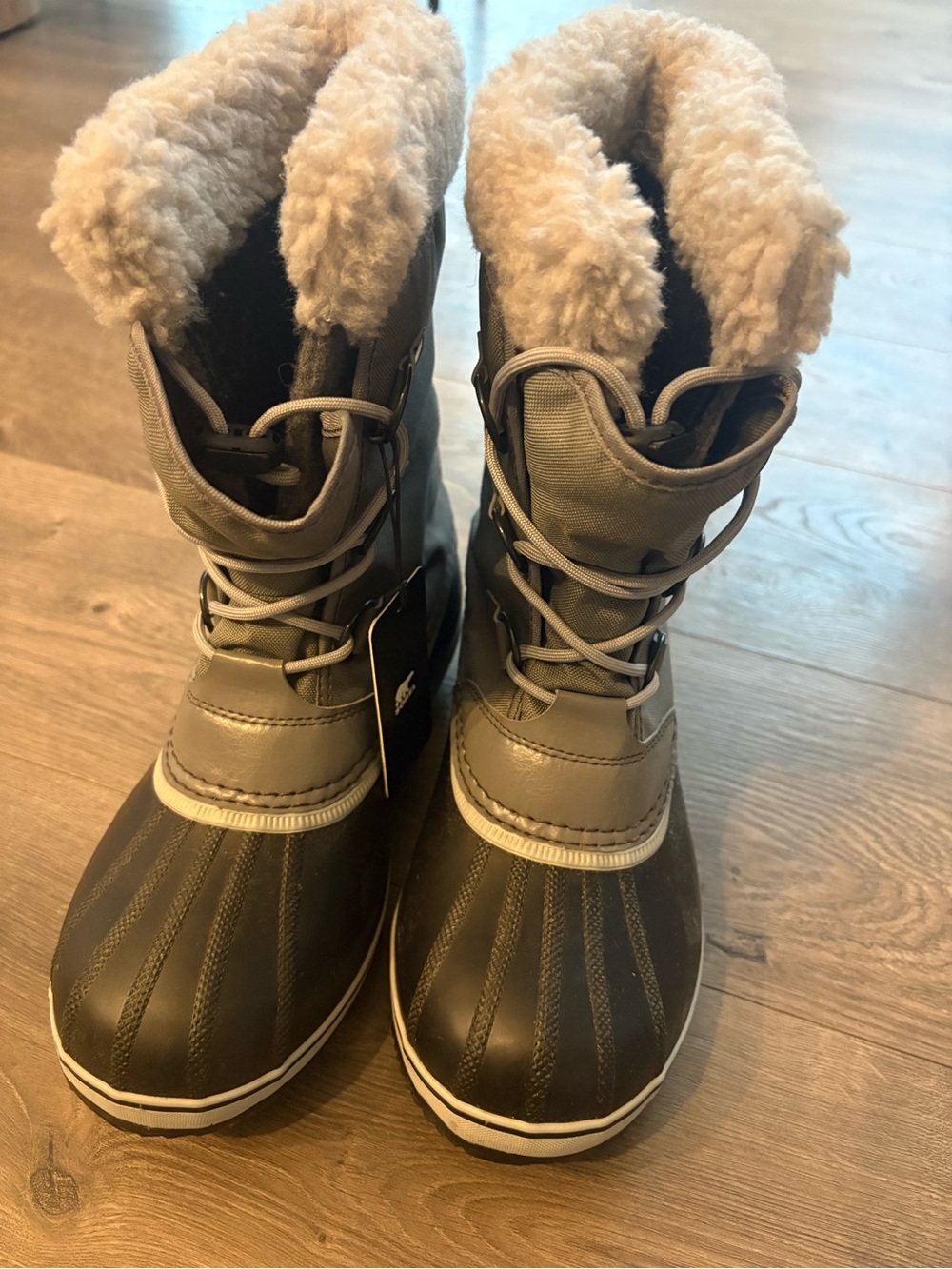 Sorel Kids Brown and Gray Insulated Snow Boots with Faux Fur